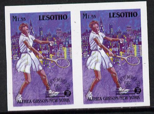 Lesotho 1988 Tennis Federation 1m55 (Althea Gibson) unmounted mint imperf proof pair (as SG 848)*