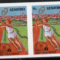 Lesotho 1988 Tennis Federation 2m (Chris Evert) unmounted mint imperf proof pair (as SG 849)*