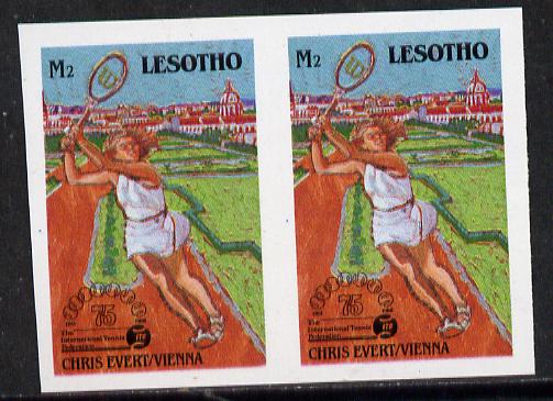 Lesotho 1988 Tennis Federation 2m (Chris Evert) unmounted mint imperf proof pair (as SG 849)*