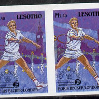 Lesotho 1988 Tennis Federation 2m40 (Boris Becker) unmounted mint imperf proof pair (as SG 850)*