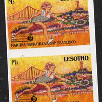 Lesotho 1988 Tennis Federation 3m (Martina Navratilova) unmounted mint imperf proof pair (as SG 851)*
