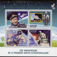 Congo 2015 50th Anniversary of First Space Walk perf sheetlet containing 4 values unmounted mint