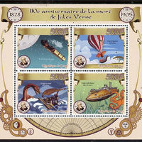 Congo 2015 110th Death Anniversary of Jules Verne perf sheetlet containing 4 values unmounted mint