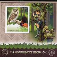 Congo 2015 Scouts & Owls imperf deluxe sheet #2 containing one value unmounted mint