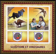 Congo 2015 Scouts & Dinosaurs imerf sheetlet containing 2 stamps & 2 labels unmounted mint
