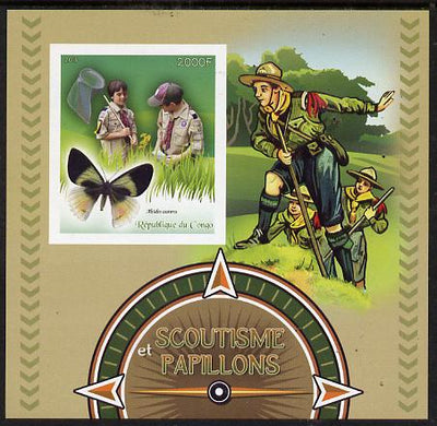 Congo 2015 Scouts & Butterflies imperf deluxe sheet #2 containing one value unmounted mint