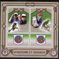 Congo 2015 Scouts & Birds perf sheetlet containing 2 stamps & 2 labels unmounted mint