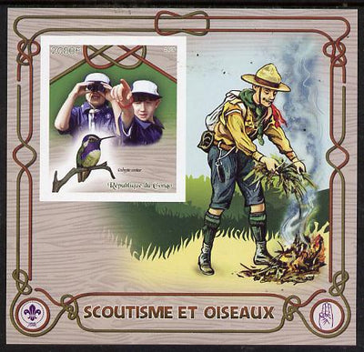 Congo 2015 Scouts & Birds imperf deluxe sheet #2 containing one value unmounted mint