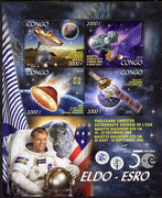 Congo 2015 50thAnniversary of ELDO #5 perf sheetlet containig 4 values unmounted mint