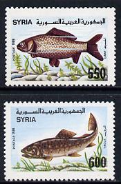 Syria 1989 Fish set of 2 unmounted mint, SG 1746-47
