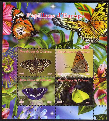 Djibouti 2015 Butterflies of Europe #2 perf sheetlet containing 4 values unmounted mint. Note this item is privately produced and is offered purely on its thematic appeal