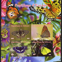 Djibouti 2015 Butterflies of Europe #2 imperf sheetlet containing 4 values unmounted mint. Note this item is privately produced and is offered purely on its thematic appeal
