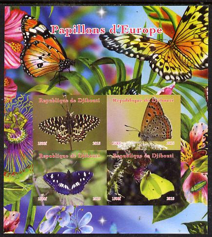 Djibouti 2015 Butterflies of Europe #2 imperf sheetlet containing 4 values unmounted mint. Note this item is privately produced and is offered purely on its thematic appeal
