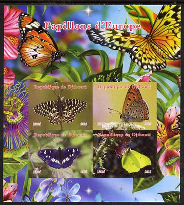 Djibouti 2015 Butterflies of Europe #2 imperf sheetlet containing 4 values unmounted mint. Note this item is privately produced and is offered purely on its thematic appeal