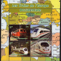 Madagascar 2015 Trains of Europe perf sheetlet containing 4 values unmounted mint. Note this item is privately produced and is offered purely on its thematic appeal, it has no postal validity