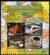 Madagascar 2015 Trains of Europe perf sheetlet containing 4 values unmounted mint. Note this item is privately produced and is offered purely on its thematic appeal, it has no postal validity