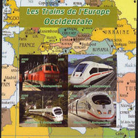 Madagascar 2015 Trains of Europe imperf sheetlet containing 4 values unmounted mint. Note this item is privately produced and is offered purely on its thematic appeal