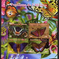 Djibouti 2015 Butterflies of Africa imperf sheetlet containing 4 values unmounted mint. Note this item is privately produced and is offered purely on its thematic appeal