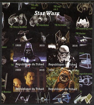 Chad 2015 Star Wars #1 imperf sheetlet containing 4 values unmounted mint. Note this item is privately produced and is offered purely on its thematic appeal. .