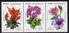 Syria 1993 Int Flower Show strip of 3 unmounted mint, SG 1869a