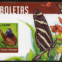 St Thomas & Prince Islands 2015 Butterflies #7 imperf deluxe m/sheet unmounted mint. Note this item is privately produced and is offered purely on its thematic appeal
