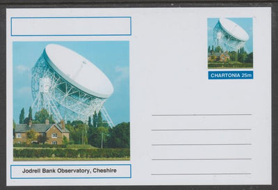 Chartonia (Fantasy) Landmarks - Jodrel Bank Observatory, Chessire postal stationery card unused and fine