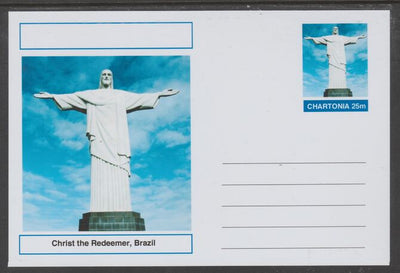 Chartonia (Fantasy) Landmarks - Christ the Redeemer, Brazil postal stationery card unused and fine