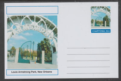 Chartonia (Fantasy) Landmarks - Louis Armstrong Park, New Orleans postal stationery card unused and fine