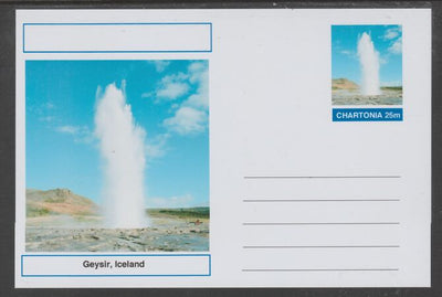 Chartonia (Fantasy) Landmarks - Geysir, Iceland postal stationery card unused and fine