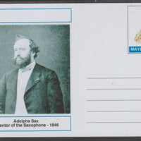 Mayling (Fantasy) Great Minds - Adolph Sax - glossy postal stationery card unused and fine
