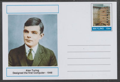 Mayling (Fantasy) Great Minds - Alan Turin - glossy postal stationery card unused and fine