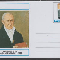 Mayling (Fantasy) Great Minds - Alessandro Volta - glossy postal stationery card unused and fine