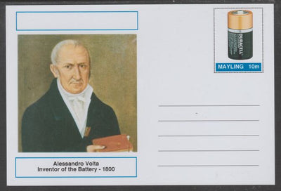 Mayling (Fantasy) Great Minds - Alessandro Volta - glossy postal stationery card unused and fine