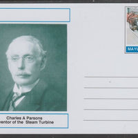 Mayling (Fantasy) Great Minds - Charles A Parsons - glossy postal stationery card unused and fine