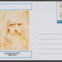 Mayling (Fantasy) Great Minds - Leonardo da Vinci - glossy postal stationery card unused and fine