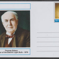 Mayling (Fantasy) Great Minds - Thomas Edison - glossy postal stationery card unused and fine
