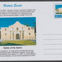 Mayling (Fantasy) Historic Events - Battle of the Alamo - glossy postal stationery card unused and fine