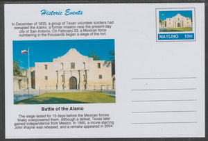 Mayling (Fantasy) Historic Events - Battle of the Alamo - glossy postal stationery card unused and fine