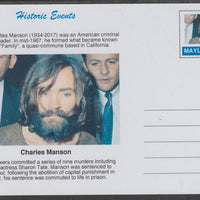 Mayling (Fantasy) Historic Events - Charles Manson - glossy postal stationery card unused and fine