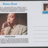 Mayling (Fantasy) Historic Events - Charlie Parker - glossy postal stationery card unused and fine
