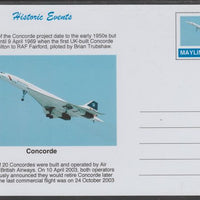 Mayling (Fantasy) Historic Events - Concorde - glossy postal stationery card unused and fine