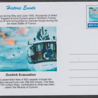 Mayling (Fantasy) Historic Events - Dunkirk Evacuation - glossy postal stationery card unused and fine