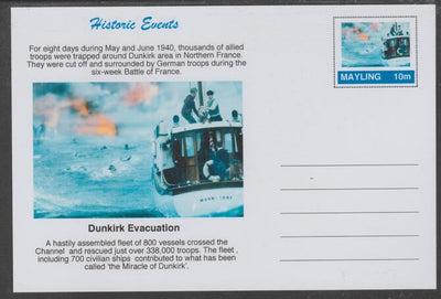 Mayling (Fantasy) Historic Events - Dunkirk Evacuation - glossy postal stationery card unused and fine