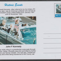 Mayling (Fantasy) Historic Events - John F Kennedy - glossy postal stationery card unused and fine