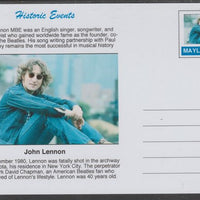 Mayling (Fantasy) Historic Events - John Lennon - glossy postal stationery card unused and fine