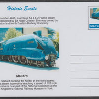 Mayling (Fantasy) Historic Events - Mallard - glossy postal stationery card unused and fine
