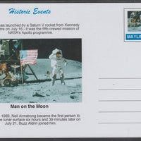 Mayling (Fantasy) Historic Events - Man on the Moon - glossy postal stationery card unused and fine