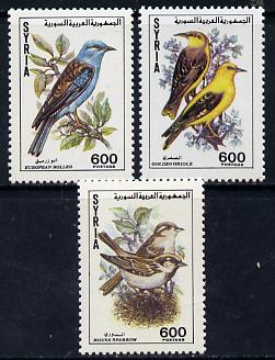 Syria 1991 Birds set of 3 unmounted mint, SG 1806-08