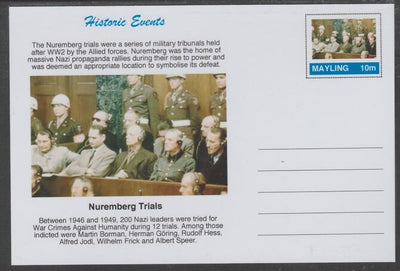 Mayling (Fantasy) Historic Events - Nuremberg Trials - glossy postal stationery card unused and fine