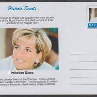 Mayling (Fantasy) Historic Events - Princess Diana - glossy postal stationery card unused and fine